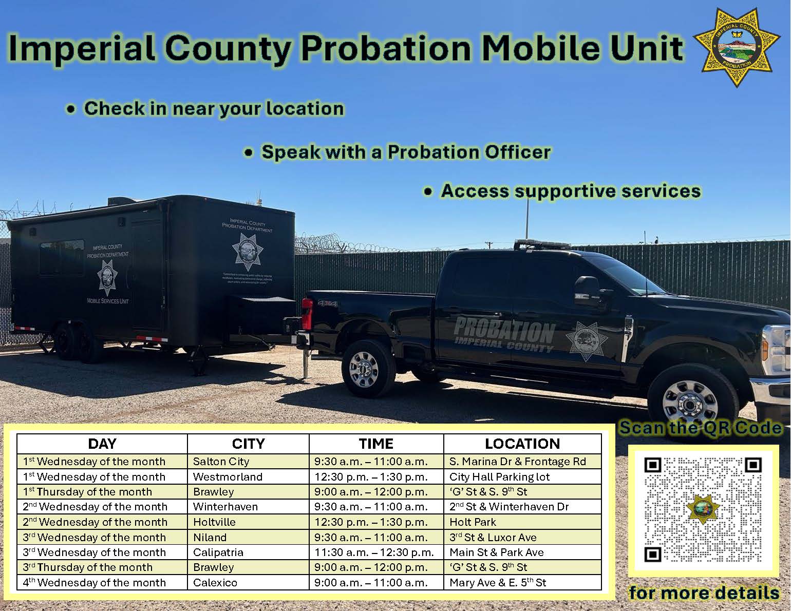 Mobile Unit Schedule