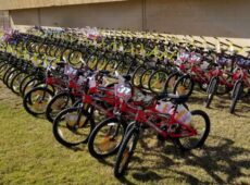 Bike Giveaway bikes lined up